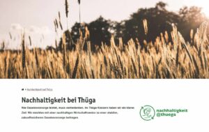 Screenshot Nachhaltigkeits-Website