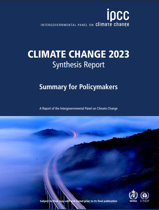 Screenshot Bericht des IPCC zum Klimawandel; © IPCC  