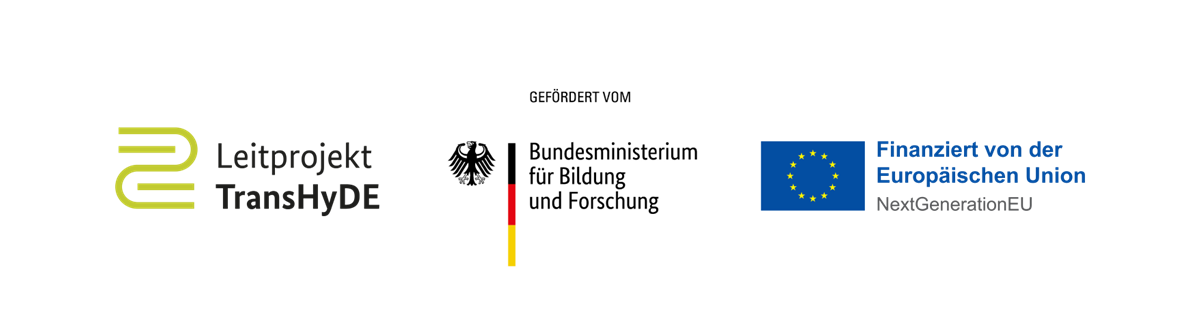 3 Logos: TransHyDe, BMBF, EU