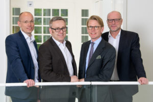 Teilen sich die Geschäftsführung der neuen Thüga SmartService (von links): Franz Schulte, Peter Hornfischer, Emil Bruusgaard und Georg Lessak. ©Thüga